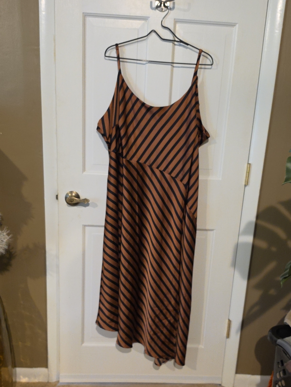 LIKE NEW- A New Day Asymmetrical Striped Midi Slip Dress 4X